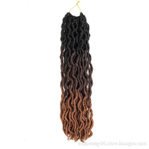 Wholesale Cheap Wavy Gypsy Locs Crochet Hair Extensions Gypsy Wave Locks Braiding Hair Ombre Color Synthetic Fiber Faux Locs